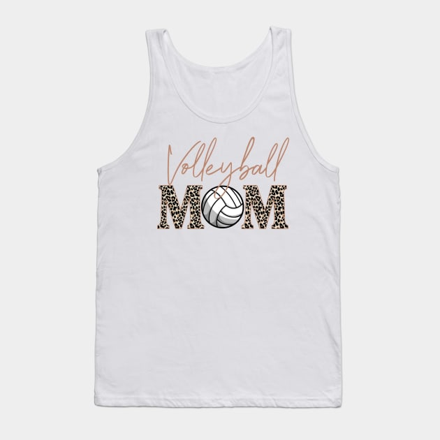 Bleached Volleyball Game Day Vibes Volleyball Mom Leopard Tank Top by Rene	Malitzki1a